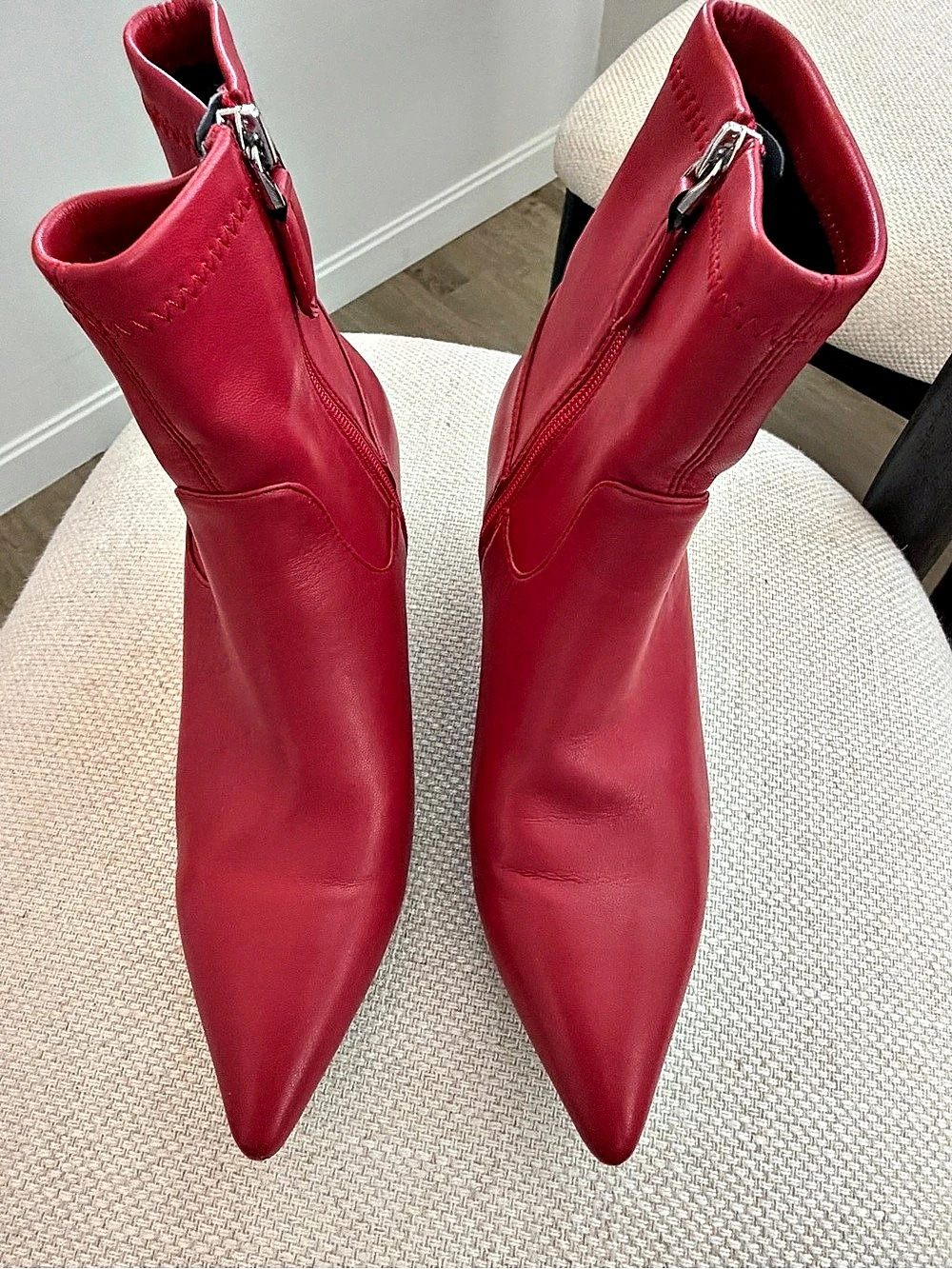Aerosoles Lasko Pointed Toe Heeled Boots Red US 8.5 M Like New